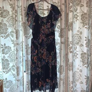 ELOQUII Navy Floral Dress
